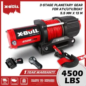 EB0072-S X-BULL Electric Winch Synthetic Rope Atv Utv Boat