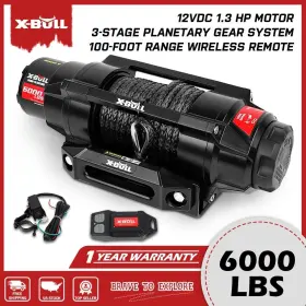 USAM-XBEW005 X-BULL Electric Winch Wireless Remote Synthetic