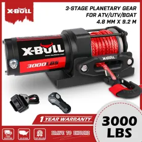USEB-EW002 X-BULL Electric Winch Synthetic Rope Utv Atvtowing