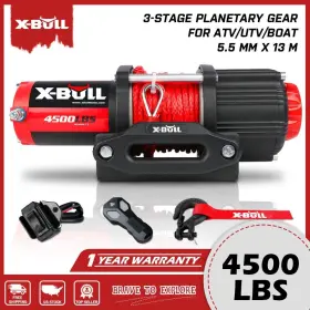 USEB-EW014 X-BULL Electric Winch Synthetic Rope Towing Utv