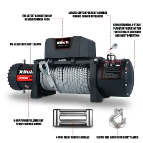 USEB-XBEW011-S X-BULL Electric Winch Steel Cable Trailer 4WD #2