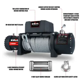 USEB-XBEW013-S X-BULL Electric Winch Steel Cable Trailer Car #2