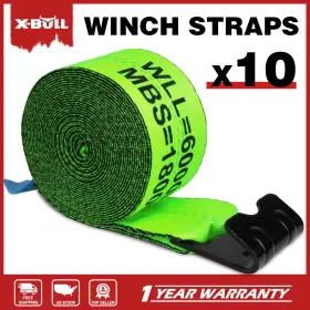 USEB-XBTS004 X-BULL Pack Winch Straps Flat Hook Towing