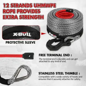 X-USEB-XBWR005 X-BULL Winch Rope Synthetic Line Cable 4WD #2
