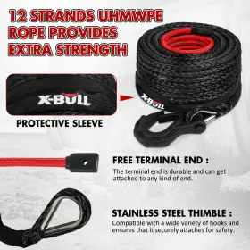 X-USEB-XBWR006 X-BULL Winch Rope Synthetic Recovery 4WD #3