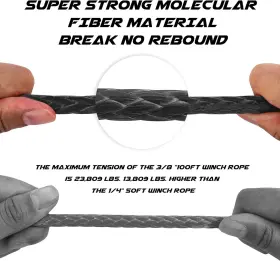 USEB-WR003 XPV Synthetic Winch Rope Hook Recovery 800 #2
