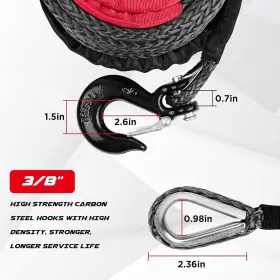 USEB-WR003 XPV Synthetic Winch Rope Hook Recovery 800 #3