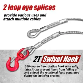 762765077597 YATOINTO Galvanized Steel Winch Cable Towing #3
