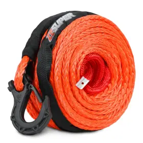 Zesuper 778716313232 3/8 Inch X 100ft Synthetic Winch Rope 26500 Lbs Recovery Cable For 4wd Truck Suv