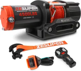 Zesuper Usam-spew016 4500 Lb Winch Waterproof Ip67 Electric With Wireless Remote Synthetic Winc