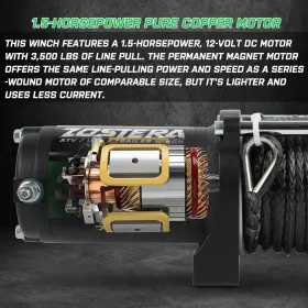 USAM-ZTEW03 ZOSTERA Atv Utv Winch Synthetic Rope Electric