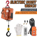 3 In 1 Portable Electric Hoist Winch 1100lbs Wired/wireless Remote Control Crane. Fixed Price $109.90.