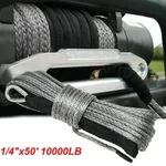 1/4"x50' 10000lbs Synthetic Winch Rope Line Recovery Cable 4wd Atv Utv Gray #up. Fixed Price $11.59.