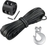 Wrough 1/4" Synthetic Winch Rope Kit, 1/4 In X 50 Ft With Hook, Black. Fixed Price $36.90.