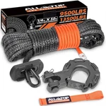 Atv Winch Rope Kit - 1/4in X 50ft Synthetic Cable 9500lbs Capacity. Fixed Price $74.99.