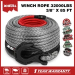 X-bull 32000lbs 3/8" X 85ft Synthetic Winch Rope Grey Recovery 4x4 Off-road. Fixed Price $78.90.