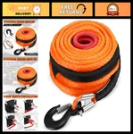 Synthetic Winch Rope Cable 1/2" X 100ft, 32000lbs With Hook & Safety Strap For 4. Fixed Price $134.99.