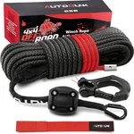 Synthetic Winch Rope - 1/4" X 50ft 10,000lbs Line Black. Fixed Price $43.93.