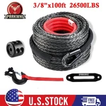 Sparkwhiz 26500lbs 3/8"x100ft Synthetic Winch Rope Cable Kit Line Us. Fixed Price $90.99.
