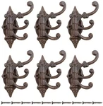 Midwest Craft House Cast Iron Swivel Coat Hooks Pack Of 6, Brown. Fixed Price $52.88.