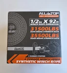 All-top Synthetic Winch Rope Cable Kit 1/2in X 92ft 31500lbs Heavy Duty Hook. Fixed Price $129.95.