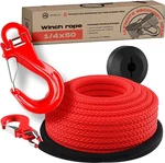 Synthetic Winch Line Cable Rope For Atv, Utv, 1/4x50, Rope, Hook, Stopper. Fixed Price $71.81.