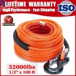 Synthetic Winch Rope 1/2"x100'ft 32000lbs Cable Line Off Road For Atv. Fixed Price $89.99.