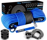 Synthetic Winch Rope Kit, 1/4" X 50ft 10000lbs Blue Cable With Protecti.... Fixed Price $51.48.
