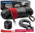 Daydoor Synthetic Winch Rope, 1/4 Inch X 50ft 10,000lbs Line, Wi. Fixed Price $47.06.