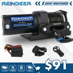 Reindeer Electric Winch 3000lbs Atv 12v Synthetic Rope Trailer Towing Utv. Fixed Price $95.90.