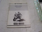 Oem Suzuki 2000 (x,y) Gsx-r600 Owner's Manual, Sept 1999 En, 99011-34e53-03a!#. Fixed Price $22.11.