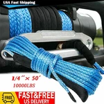 Alltimes Synthetic Winch Rope Line Cable 6mm 1/4" X 50' 10000lbs Suv Truck. Fixed Price $12.34.