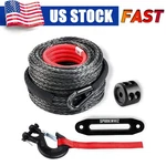 Sparkwhiz Synthetic Winch Rope Cable Kit 3/8"x100ft 26500lbs Line Us. Fixed Price $90.99.