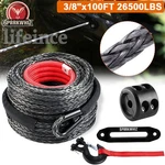 Sparkwhiz 26500lbs 3/8"x100ft Synthetic Winch Rope Cable Kit Line Us. Fixed Price $90.99.