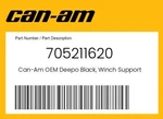 Can-am Genuine Deepo Black, Winch Support - 705211620. Fixed Price $58.70.