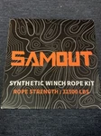 Samout Synthetic Winch Rope Cable Kit 1/2in X 92ft 31500lbs. Fixed Price $99.00.