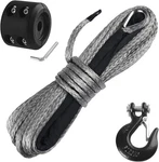 Ucreative 1/4 Inch X 50 Feet Synthetic Winch Rope 10,000lbs Line Cable With Hook. Fixed Price $40.89.