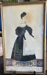 Antique Primitive American Folk Art 1836 Painting Print Mourning Tuttle Davis. Fixed Price $399.99.