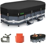Qh.home 550d 12x20 Ft Oval Pool Cover Tear Resistant Winch Rope. Fixed Price $163.98.