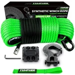 Yunfuer 1/4" X 50ft 10000lbs Green Synthetic Winch Rope Kit With Protective Slee. Fixed Price $98.22.