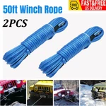 2pcs Synthetic Winch Rope Line 1/4"x 50' 10000lbs Recovery Cable 4wd Atv Utv Ab. Fixed Price $21.97.
