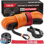Kolvoii Synthetic Winch Rope Kit, 1/4" X 50ft 9,650lbs Cable With Steel. Fixed Price $45.24.