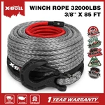 X-bull 32000lbs 3/8" X 85ft Synthetic Winch Rope Gray Recovery 4x4 Off-road. Fixed Price $78.90.