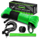 Tyt Off-road Winch Rope Kit - 3/16''x50', 8500 Lbs Green Synthetic Cable With.... Fixed Price $36.19.