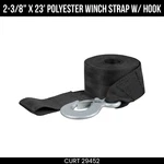Curt 2-3/8 Inch X 23 Foot Polyester Winch Strap With Hook 4800 Lbs Capacity. Fixed Price $46.99.