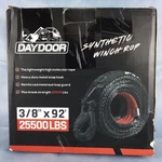 Daydoor Black Red Heavy Duty Hook Synthetic Winch Rope Cable Kit 3/8'' X 92ft. Fixed Price $73.76.